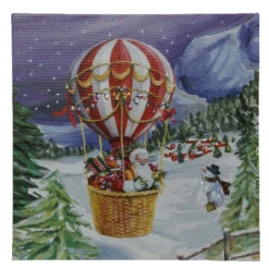 Lumineo LED Santa In Hot Air Balloon Canvas
