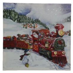Lumineo LED Santa In Train Canvas