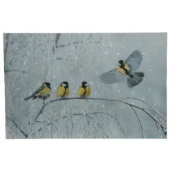 Lumineo LED Four Winter Birds Canvas
