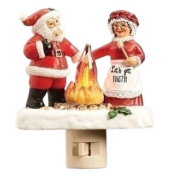 Santa And Mrs. Claus Campfire Night Light