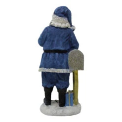 Blue Santa With Mailbox Resin Figurine -Finest Christmas Decoration 249760A Blue Santa With Mailbox Resin Figurine back 72692.1675695566