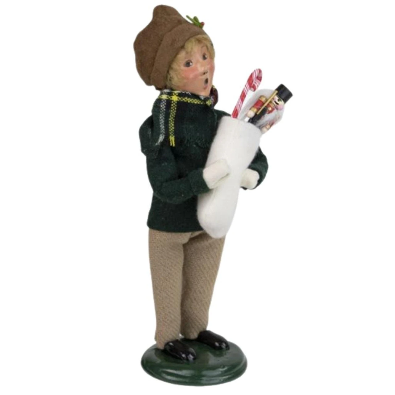 Byers' Choice - Stocking Family Boy With A White Stocking Caroler 4 Byers' Choice - Stocking Family Boy With A White Stocking Caroler - Image 2