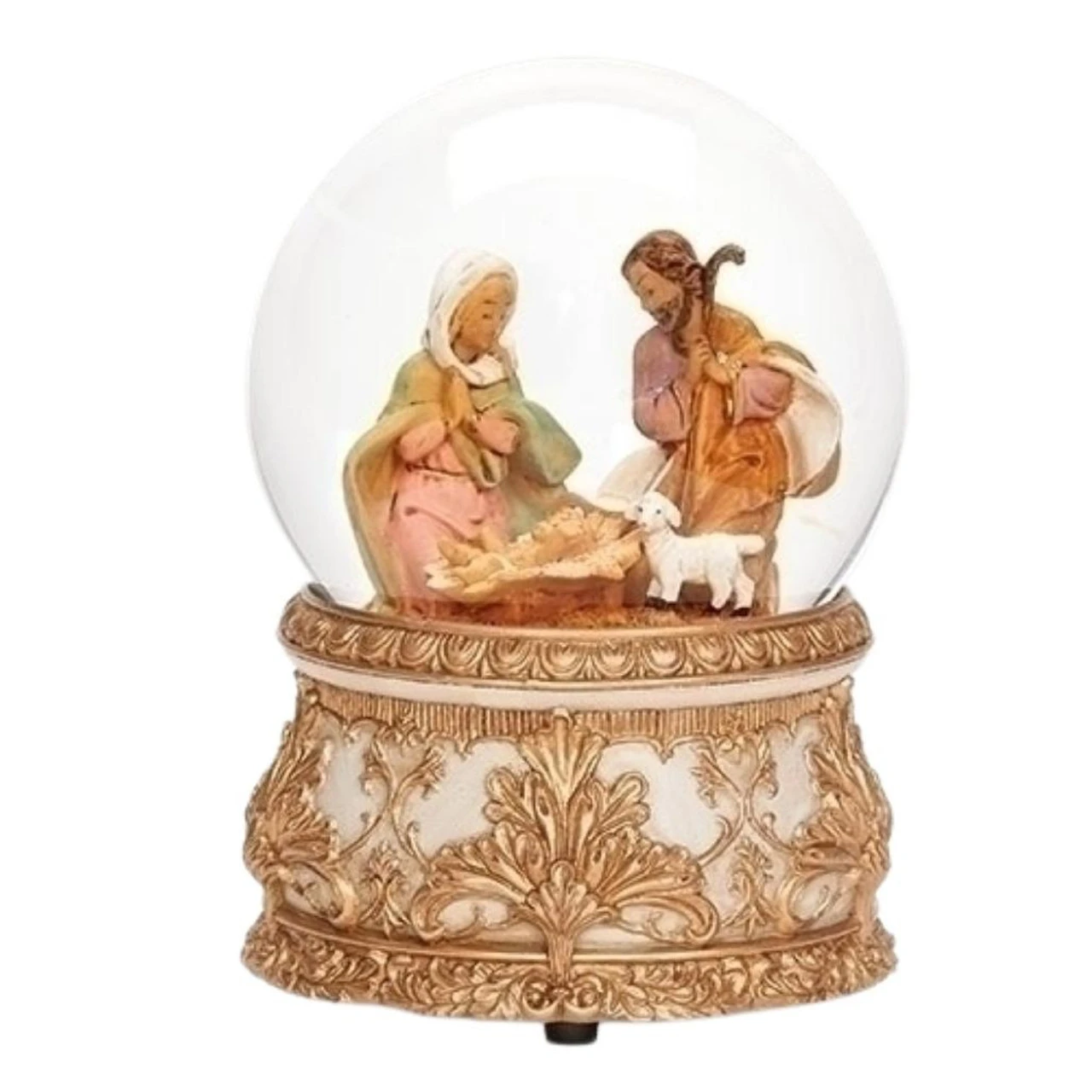 Fontanini - 5.5" Gold Trim Musical Nativity Glitterdome 3 Fontanini - 5.5" Gold Trim Musical Nativity Glitterdome