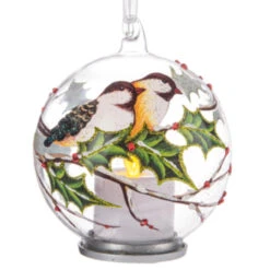 LED Chickadee's Side By Side Ornament