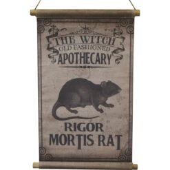 Vintage Halloween Canvas Rigor Mortis Rat Design