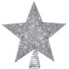 Kurt Adler Metal Silver Glitter Star Tree Topper -Finest Christmas Decoration 349595 Kurt Adler Silver Glitter Star Tree Topper 96266.1652203181