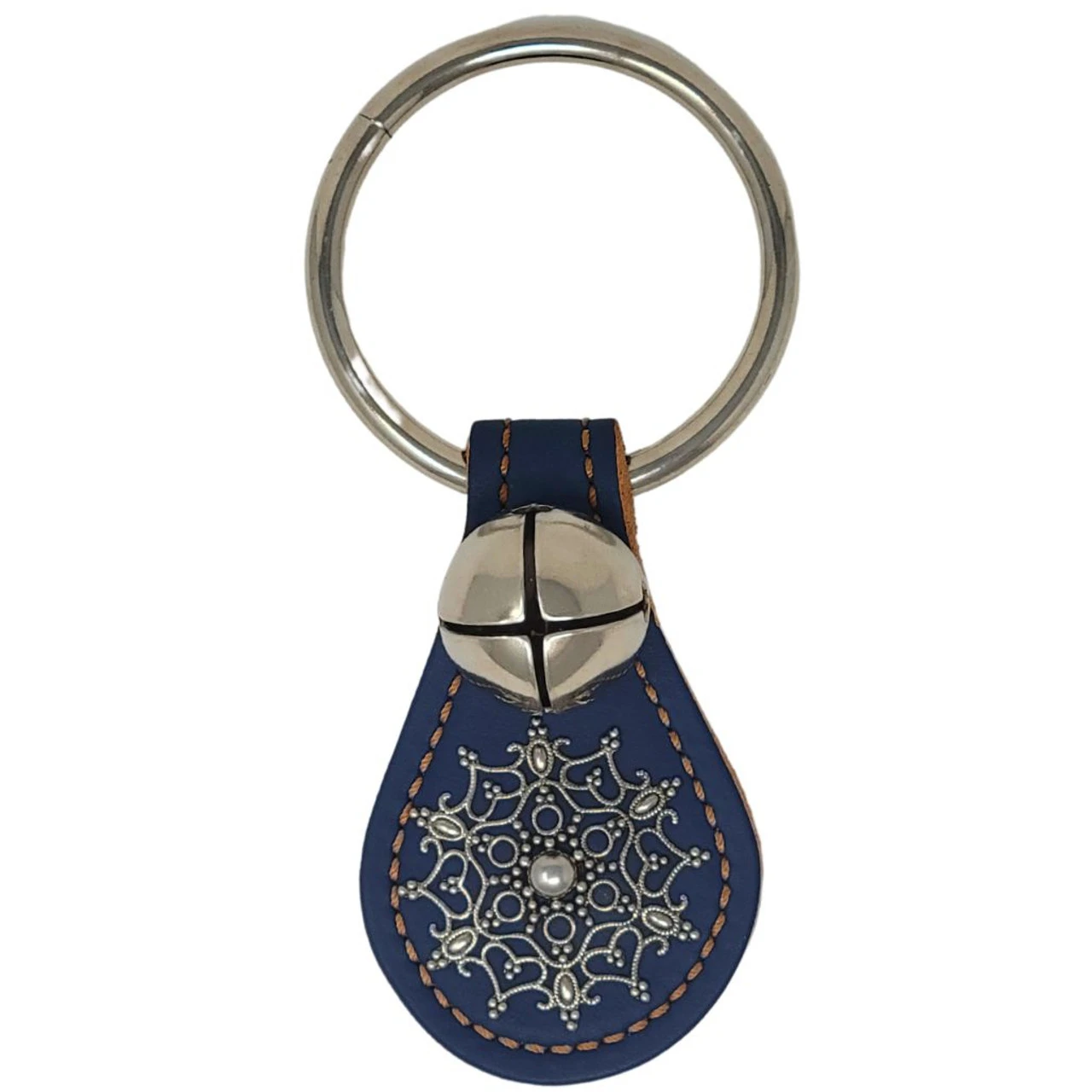 Blue Leather Charm With Snowflake And Bell Door Hanger