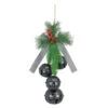 Black Pine And Ribbon Sleigh Bell Hanger -Finest Christmas Decoration 371126B Black Pine And Ribbon Sleigh Bell Hanger 93354.1663956600