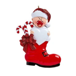Personalized Red Baby Boot Ornament