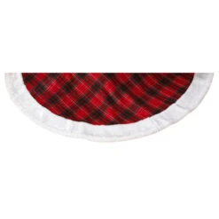 Red Plaid Fur Trimmed Tree Skirt