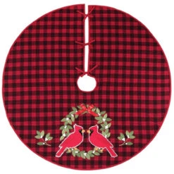 Cardinal Plaid Tree Skirt