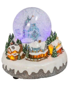 Lighted Musical Church Spinning Water Dome