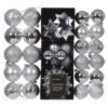 40 Piece Silver Shatterproof Ornament Set -Finest Christmas Decoration 40 Piece Silver Shatterproof Ornament Set box 05547.1692900984