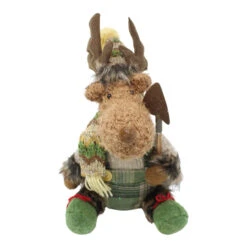 Green Plush Sitting Moose Figurine