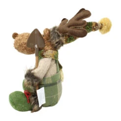 Green Plush Sitting Moose Figurine -Finest Christmas Decoration 423680A Green Plush Sitting Moose Figurine left 42561.1675715330