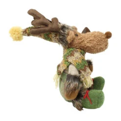Green Plush Sitting Moose Figurine -Finest Christmas Decoration 423680A Green Plush Sitting Moose Figurine right 41345.1675715328