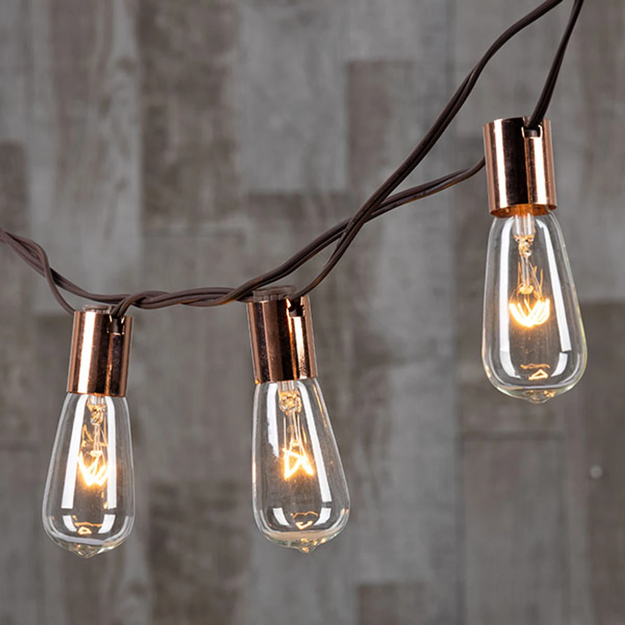 10 Incandescent Bulbs Brown Wire String Light Set 4 10 Incandescent Bulbs Brown Wire String Light Set - Image 2