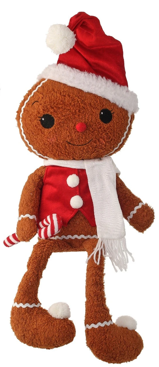 24" Fleece Gingerbread Boy Peppermint 3 24" Fleece Gingerbread Boy Peppermint