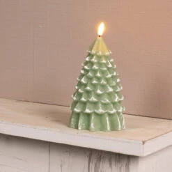LED Flocked Green Tree Candle -Finest Christmas Decoration 485334s 12119.1638366720