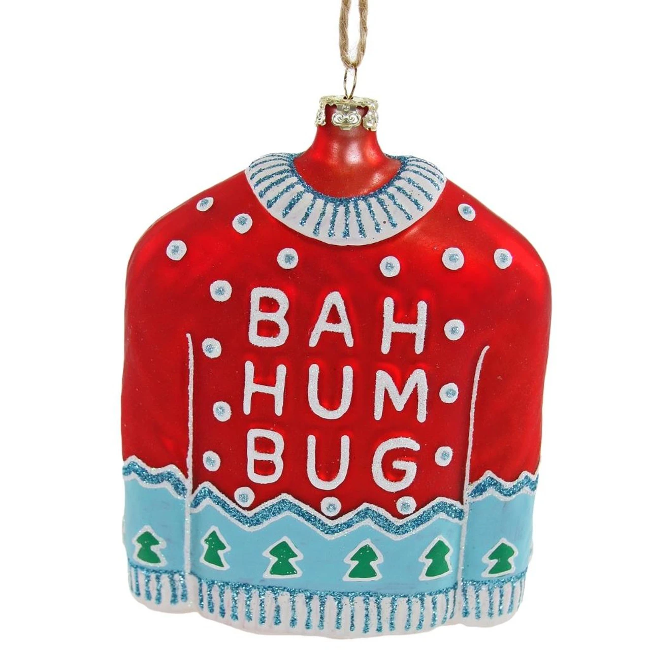 Cody Foster & Co - Bah Humbug Sweater Blown Glass Ornament 3 Cody Foster & Co - Bah Humbug Sweater Blown Glass Ornament