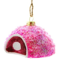 Cody Foster & Co - Pink Snowball Blown Glass Ornament