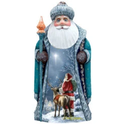 Wooden Starry Night Santa