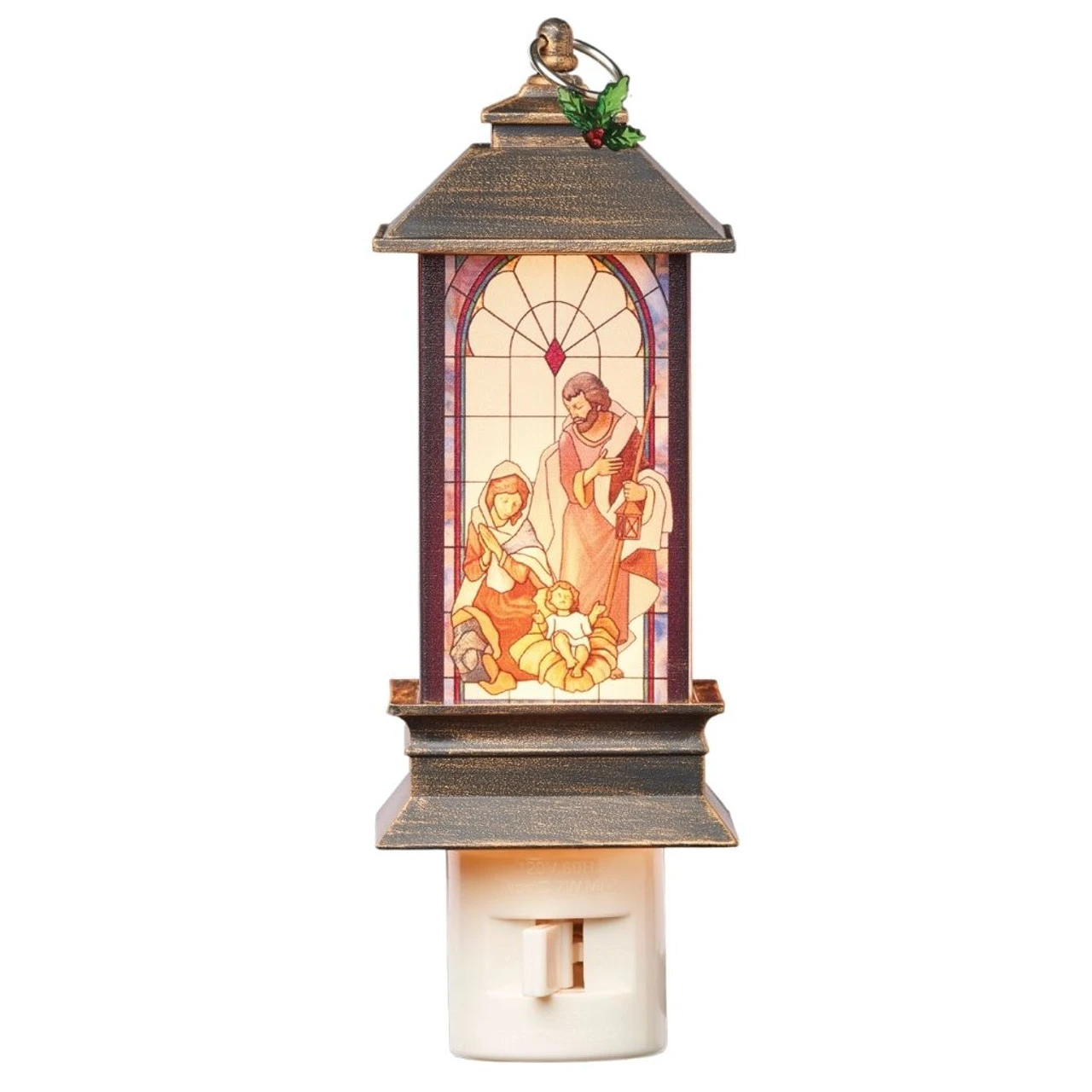 Holy Family Stained Glass Lantern Night Light 3 Holy Family Stained Glass Lantern Night Light