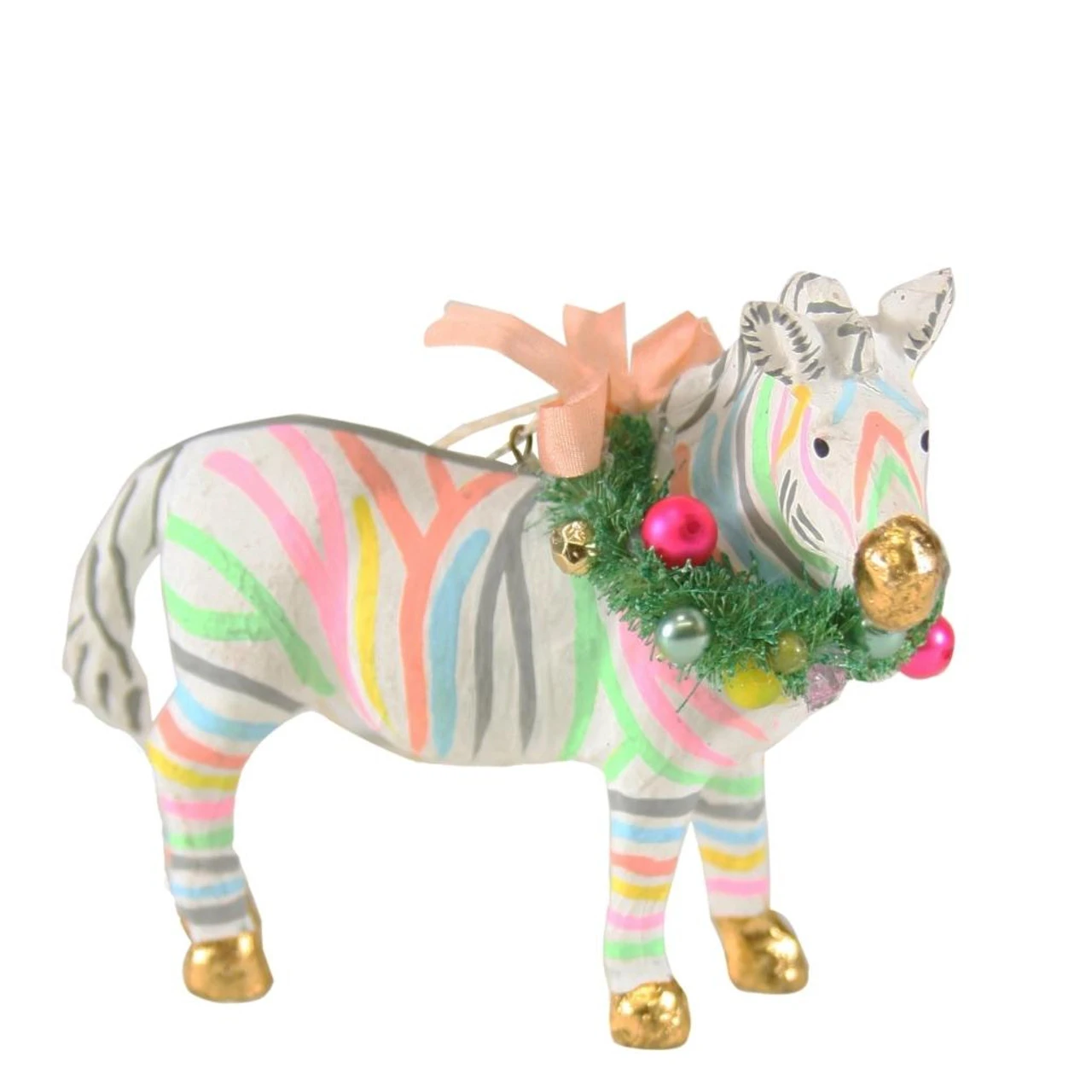 Cody Foster & Co - Pastel Zebra Blown Glass Ornament 3 Cody Foster & Co - Pastel Zebra Blown Glass Ornament