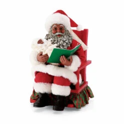 Santa Baby's First Christmas Story African American Sound Figurine