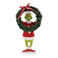 Possible Dreams Dr. Seuss The Grinch Decorates With Wreath Figurine