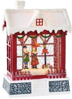 LED Sidewalk Caroling Christmas House Lit Water Globe