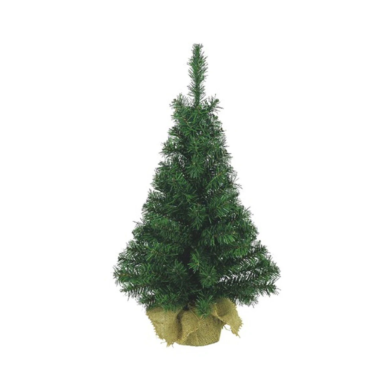 30" Artificial Mini Christmas Tree In A Jute Bag 3 30" Artificial Mini Christmas Tree In A Jute Bag