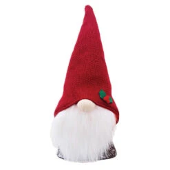 Lit Gnome Wearing Red Hat Lamp
