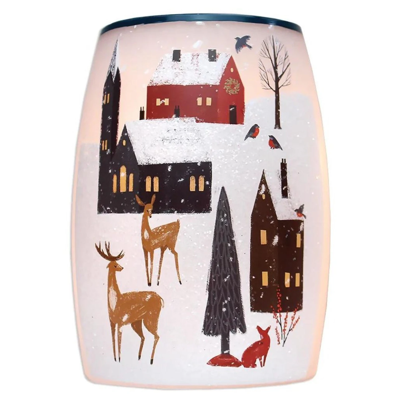 Small Winter Magic Lit Glass Vase 3 Small Winter Magic Lit Glass Vase