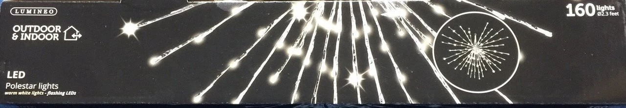 Lumineo 160 LED Warm White Flashing 27" Polestar Silver Wire 3 Lumineo 160 LED Warm White Flashing 27" Polestar Silver Wire