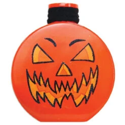 Round Jack O'Lantern Lit Glass Jar