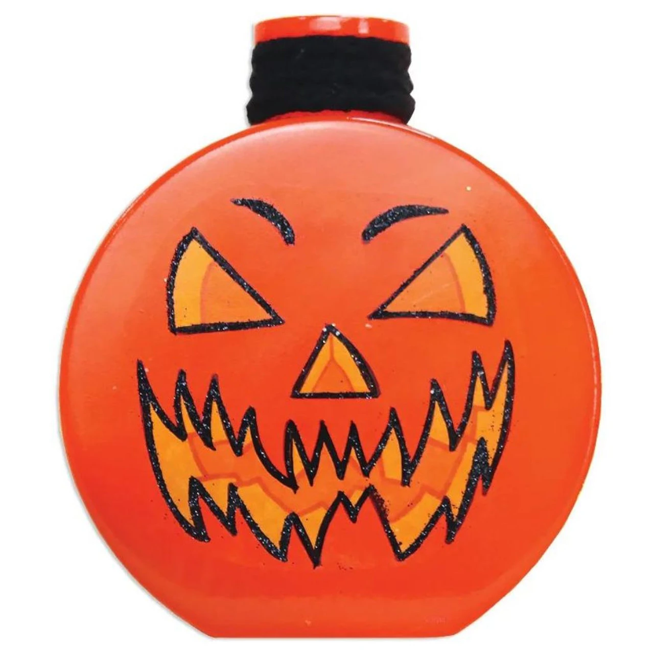Round Jack O'Lantern Lit Glass Jar 3 Round Jack O'Lantern Lit Glass Jar