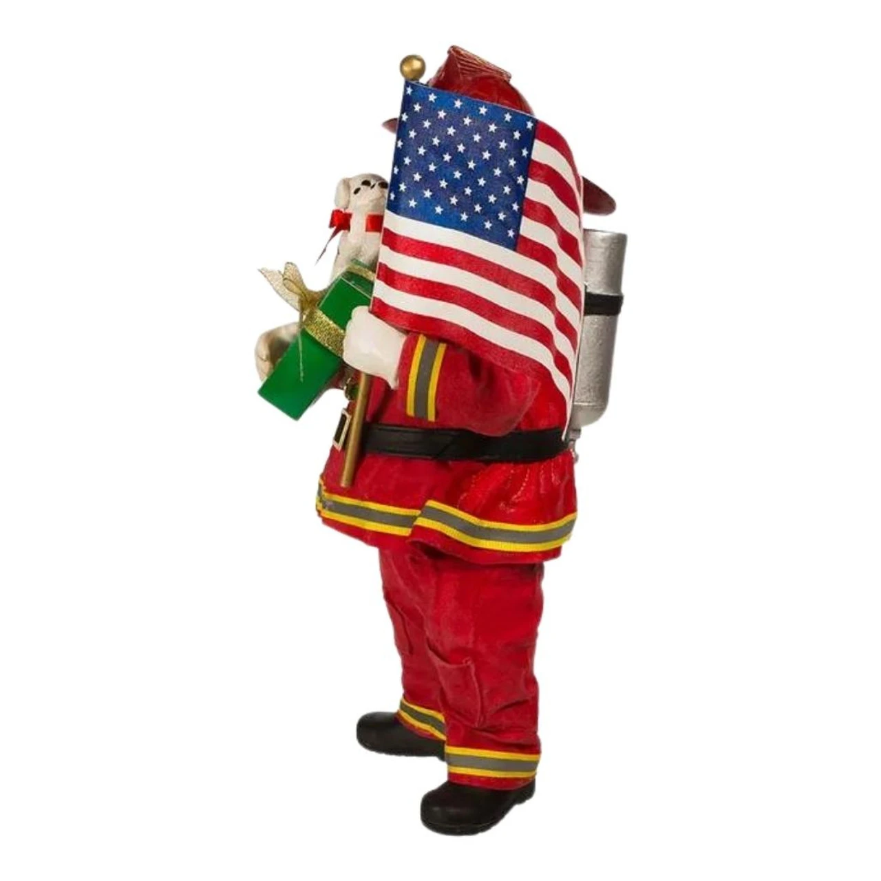 Kurt Adler Fabriché™ Fireman With American Flag Santa 6 Kurt Adler Fabriché™ Fireman With American Flag Santa - Image 4