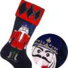25" Red And Black Velvet Nutcracker Christmas Stocking