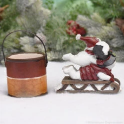 Willies Sledding Snowmen Figurine And Cranberry Orange Scented Candle Christmas -Finest Christmas Decoration 837 sledding candle set back ME 07402.1603272059.1280.1280 69541.1630245458