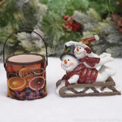 Willies Sledding Snowmen Figurine And Cranberry Orange Scented Candle Christmas -Finest Christmas Decoration 837 sledding candle set out ME 71991.1602967557.1280.1280 14611.1630245453