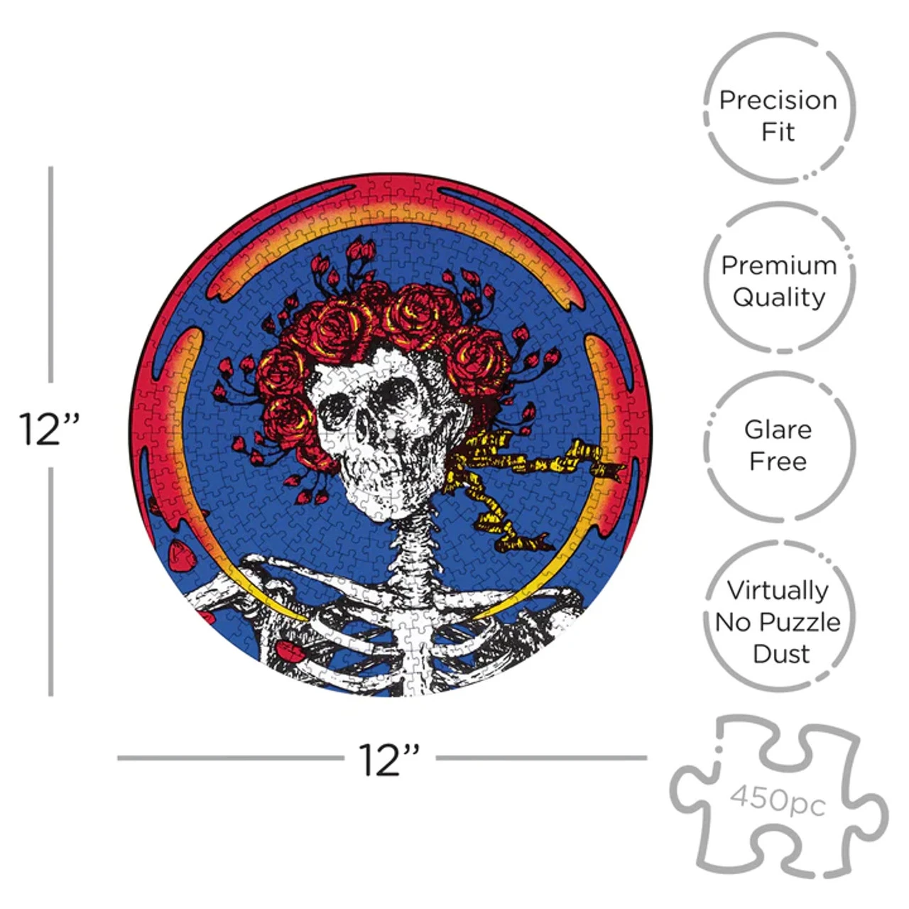 Grateful Dead Skull & Roses Album 450 Piece Jigsaw Puzzle 4 Grateful Dead Skull & Roses Album 450 Piece Jigsaw Puzzle - Image 2
