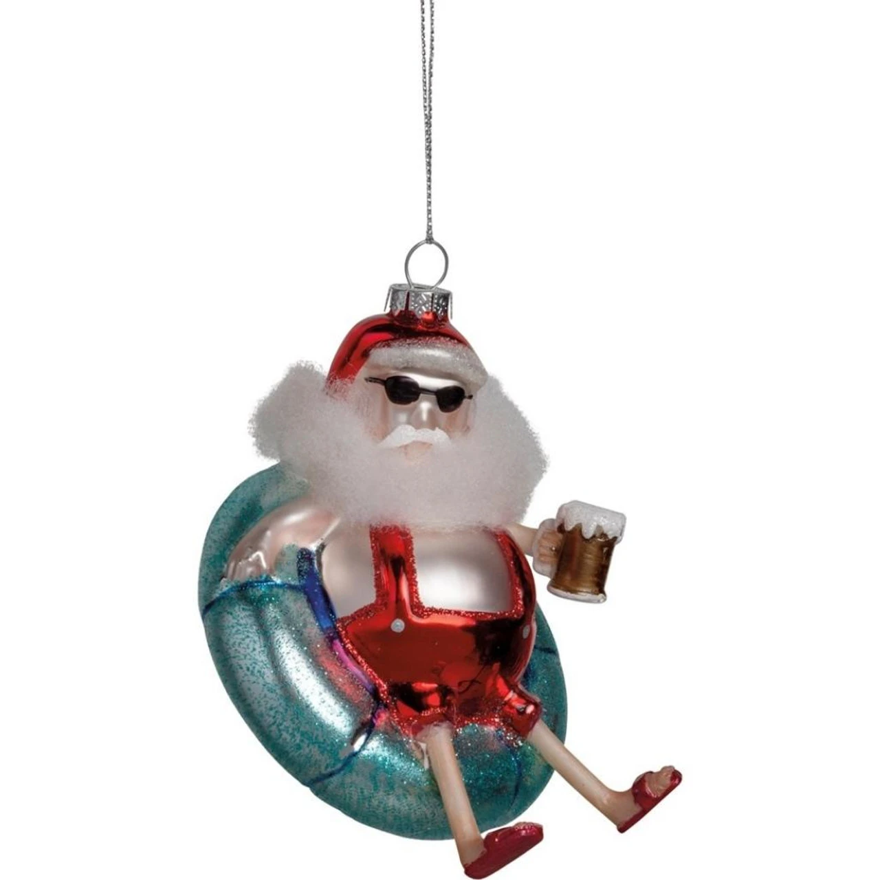 Primitives By Kathy Santa Claus On Floaty Hanging Glass Ornament 3 Primitives By Kathy Santa Claus On Floaty Hanging Glass Ornament