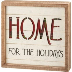 Primitives By Kathy Home For The Holidays Inset Slat Box Sign