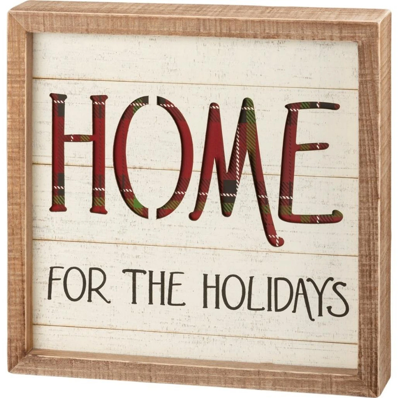Primitives By Kathy Home For The Holidays Inset Slat Box Sign 3 Primitives By Kathy Home For The Holidays Inset Slat Box Sign