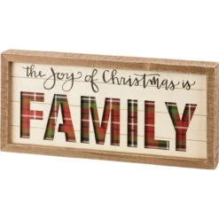 Inset Slat Box Sign - Joy Of Christmas Is Family