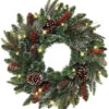 24" Pre-Lit Cordless LED Pre-lit Pine Wreath With 25 LED Lights -Finest Christmas Decoration 91xEer8I 6L. AC SL1500 76213.1634384017