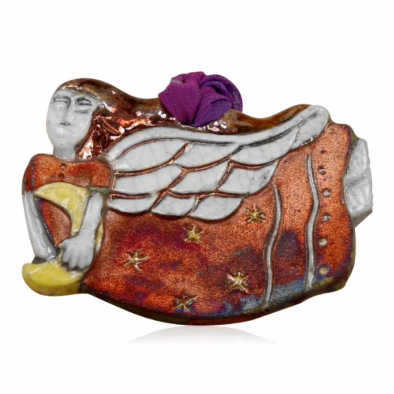 Moon Angel Raku Ornament Handcrafted From Raku Potteryworks 3 Moon Angel Raku Ornament Handcrafted From Raku Potteryworks