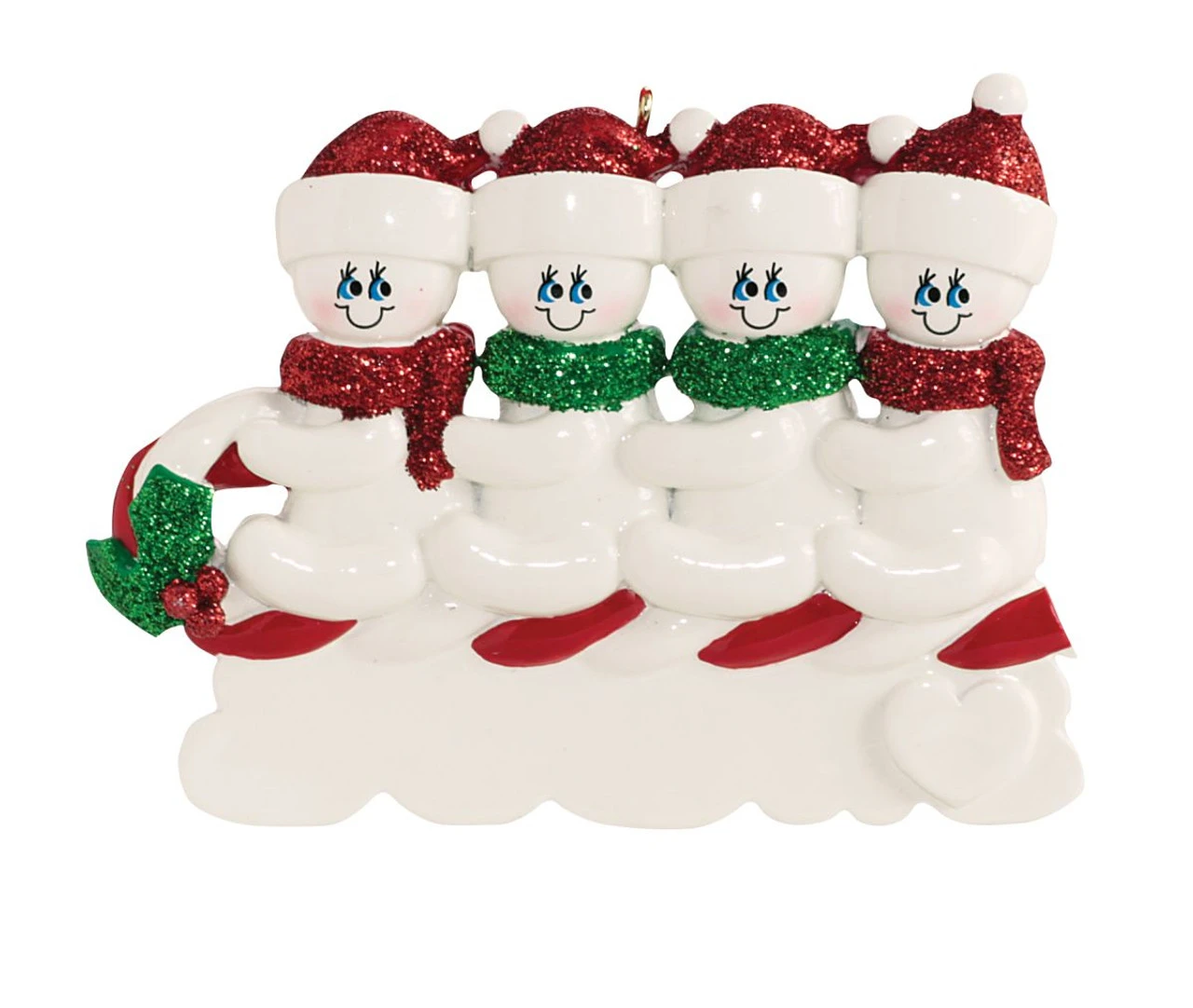 Personalized 4 Snowmen On A Tobbogan Ornament 3 Personalized 4 Snowmen On A Tobbogan Ornament