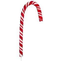 32" Glittered Velvet Stripe Candycane Stem